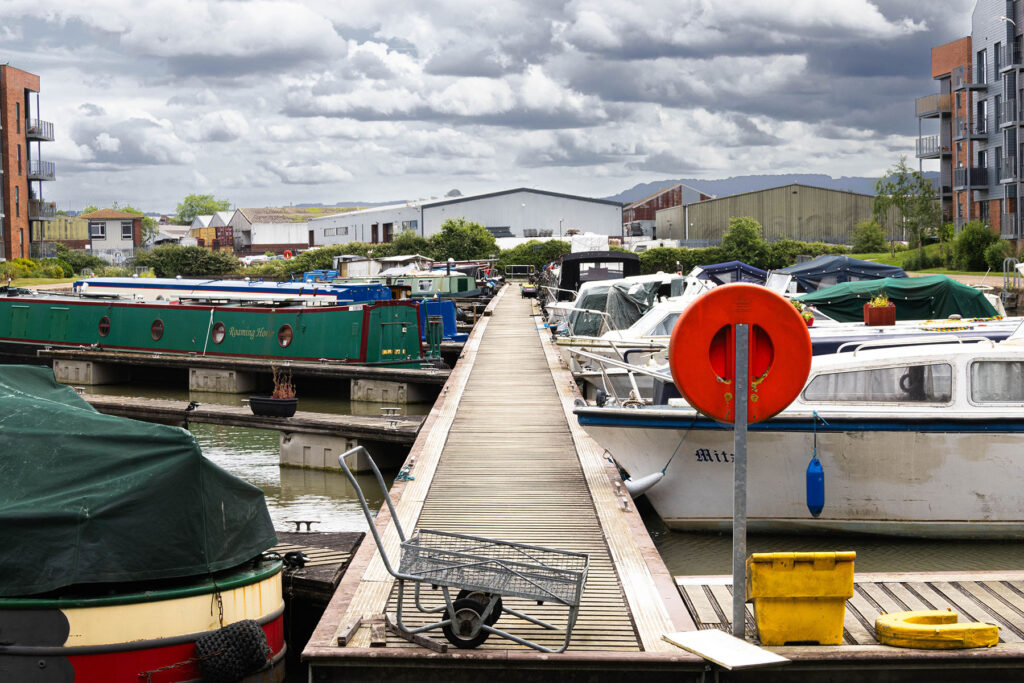 A picture of boats docked at a marina