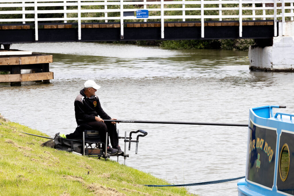 A fisherman with his rod cast