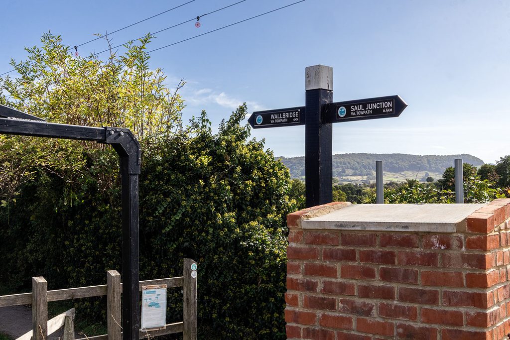 Sign pointing to Wallbridge and Saul Junction